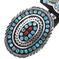 Native American Coral Turquoise Belt Buckle 41375