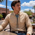 Real Turquoise Nugget Southwest Bolo Tie 41316