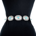 Blue Turquoise Silver Concho Western Belt 41405