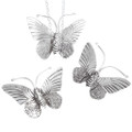 Detailed Patterns Sterling Silver Butterfly Pendant with Chain 41447