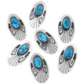 Natural Kingman Turquoise Nuggets Navajo Pendant 41486