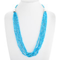 Navajo Five Strand Natural Turquoise Necklace 41556