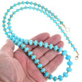 Gold 12KGF Beads Graduated Turquoise Necklace 41582