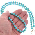 Gold 12KGF Beads Graduated Turquoise Necklace 41582