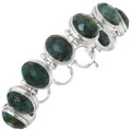 Vintage Green Jade Silver Link Bracelet 41630