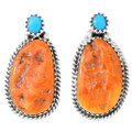 Turquoise Spiny Oyster Navajo Earrings 41775