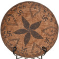 Antique Whirling Log Apache Indian Basket 41893