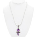 3 Stone Amethyst Sterling Silver Pendant 41896