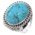 Navajo Sterling Silver Natural Turquoise Ring 42017