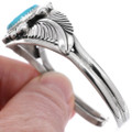 Turquoise Sterling Silver Feather Cuff Bracelet 42020