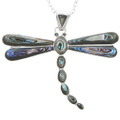 Abalone Shell Inlay Dragonfly Pendant 42094