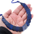 Chunky Lapis Slab Bead Necklace Set 42096