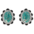 Navajo Sterling Silver Green Turquoise Earrings 39794