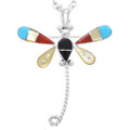 Sterling Silver Zuni Dragonfly Pendant Brooch Pin 37531