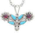 Small Opal and Turquoise Flower Pendant 42248