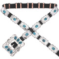 Natural Turquoise Sterling Silver Concho Belt 26221