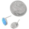 Oval Shaped Opal Silver Stud Earrings 42269