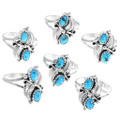 Navajo Two Stone Natural Turquoise Rings 42278