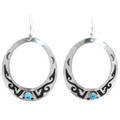 Navajo Sterling Silver Turquoise Earrings  42412
