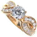 14k Yellow Gold Cubic Zirconia Diamond Ring 42442