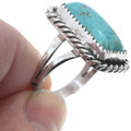 Sterling Silver Rectangle Cut Turquoise Navajo Ring 42450