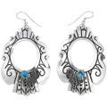 Navajo Silver Turquoise French Hook Earrings 30209