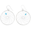 Large Matching Silver Dreamcatcher French Hook Earrings 42466