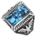 Sterling Silver Turquoise Thunderbird Ring 42533