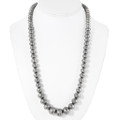 Large Sterling Silver Bench Bead Necklace 42562