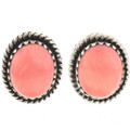 Pink Coral Navajo Post Earrings 28867