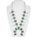 Spiderweb Turquoise Navajo Squash Blossom Necklace 42637