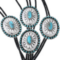 Navajo Turquoise Bolo Tie Sterling Silver Bolo Tips 22585