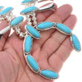 Navajo Turquoise Sterling Silver Squash Blossom Necklace 42655