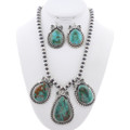 Navajo Turquoise Necklace Earrings Set 42661