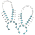Real Turquoise Native Made Squash Blossom Necklace 41557
