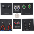 Wholesale Lot of 6 Bold Color Collection Sterling Silver Post Dangle Earrings 42695