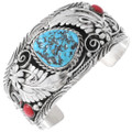 Vintage Navajo Sterling Silver Turquoise Bracelet 42743
