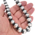 Sterling Silver Graduated Bench Bead Necklace Antique Finish 42901