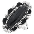 Navajo Sterling Silver Black Onyx Ring 42926