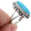 Sterling Silver Turquoise Ladies Ring Navajo Made 42927