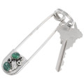 Sterling Silver Malachite Navajo Key Chain 42980