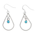 Navajo Sterling Silver Turquoise Teardrop Earrings 42994