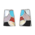 Colorful Inlay Multistone Zuni Earrings 42999