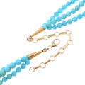 3 Strand Sleeping Beauty Turquoise Necklace Gold Accents 43052