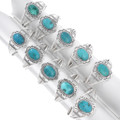 Navajo Cuff Bracelets Kingman Turquoise Sterling Silver 43103