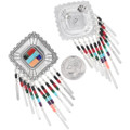 Colorful Sterling Silver Fringe Dangle Southwest Earrings 43150