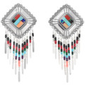 Sterling Silver Gemstone Inlay Earrings 43150