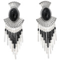 Black Onyx Sterling Silver Earrings 43173