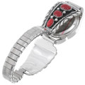 Southwest Native American Coral Sterling Silver Watch 43199