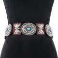 Native American Concho Belt Kingman Turquoise 13142